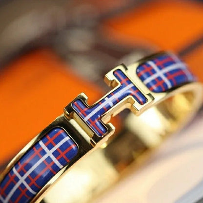 [AuraEcho Jewelry]H TARTAN BRACELET 12MM