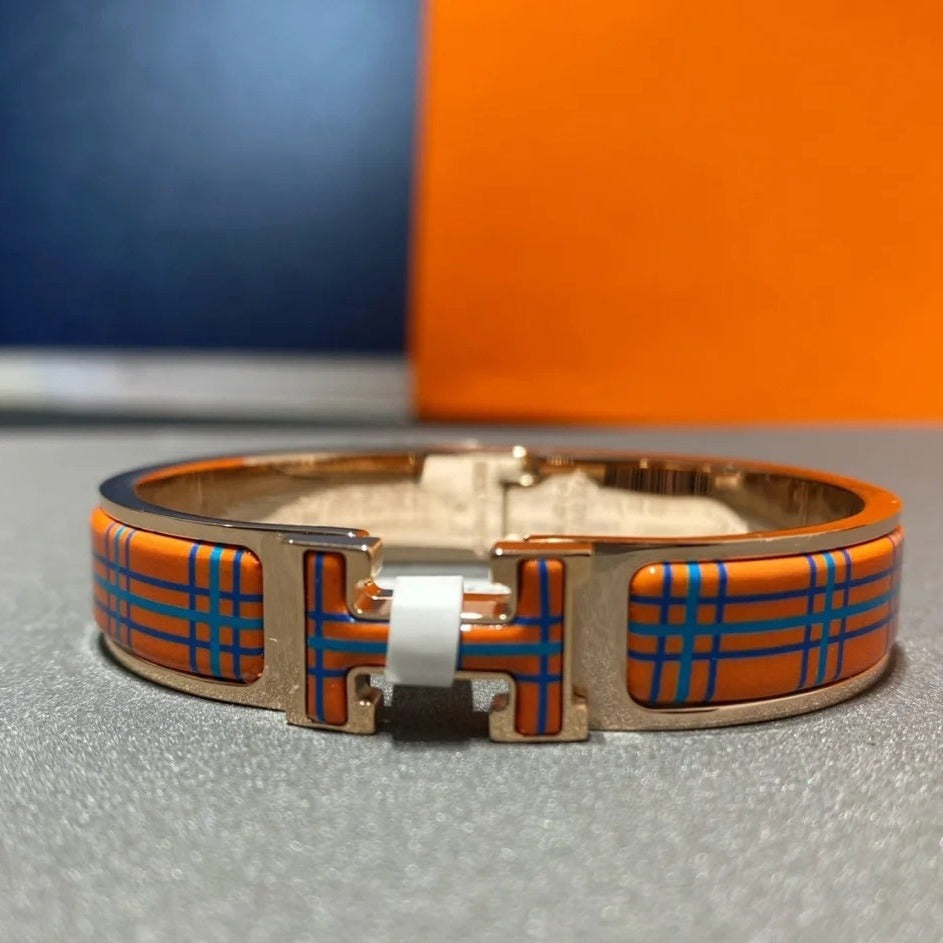 [AuraEcho Jewelry]H TARTAN BRACELET 12MM