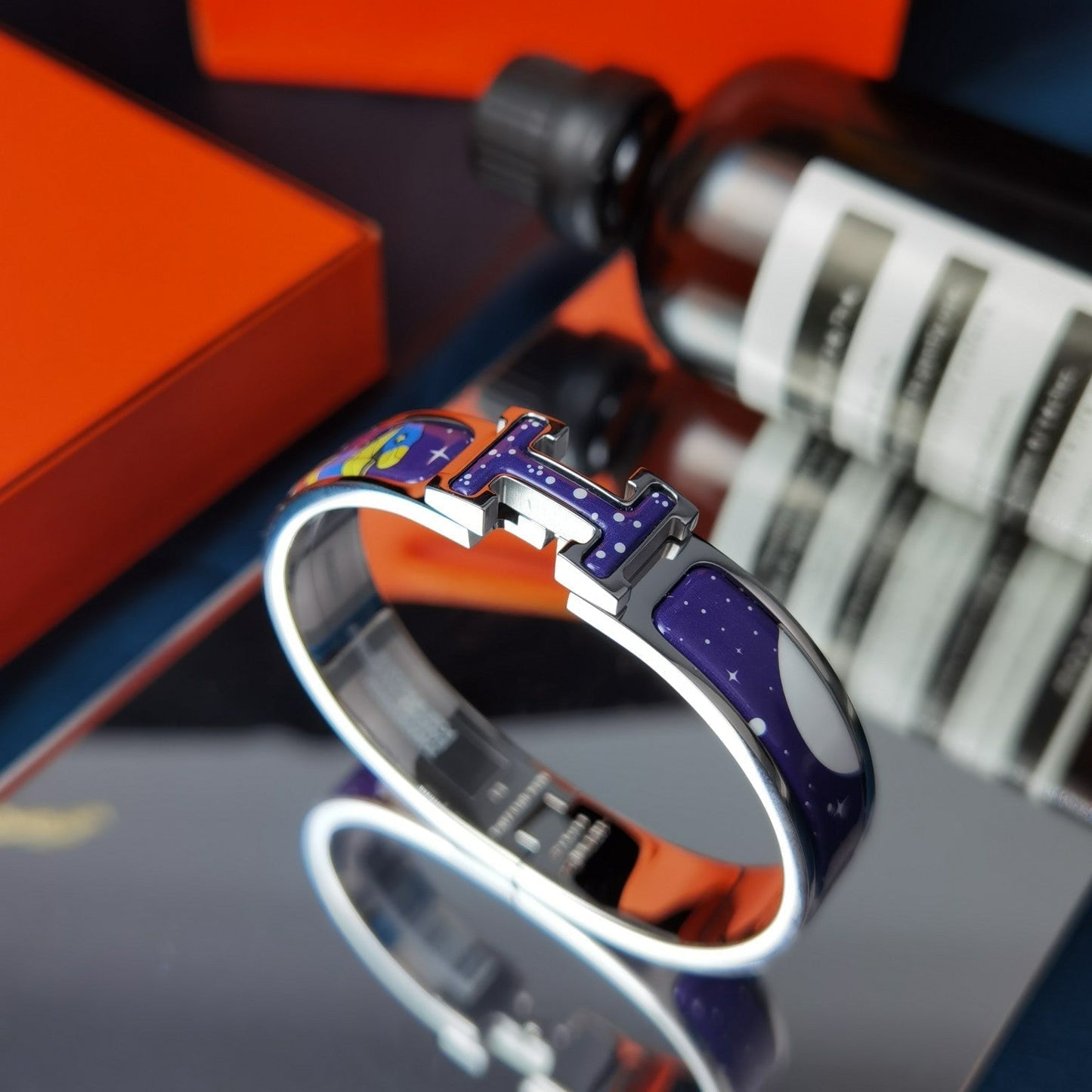 [AuraEcho Jewelry]H STAR AND MOON BRACELET 12MM