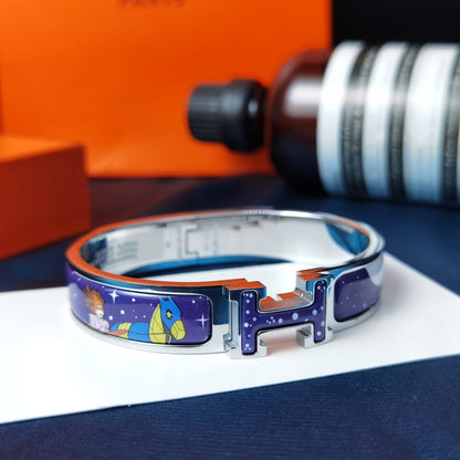 [AuraEcho Jewelry]H STAR AND MOON BRACELET 12MM
