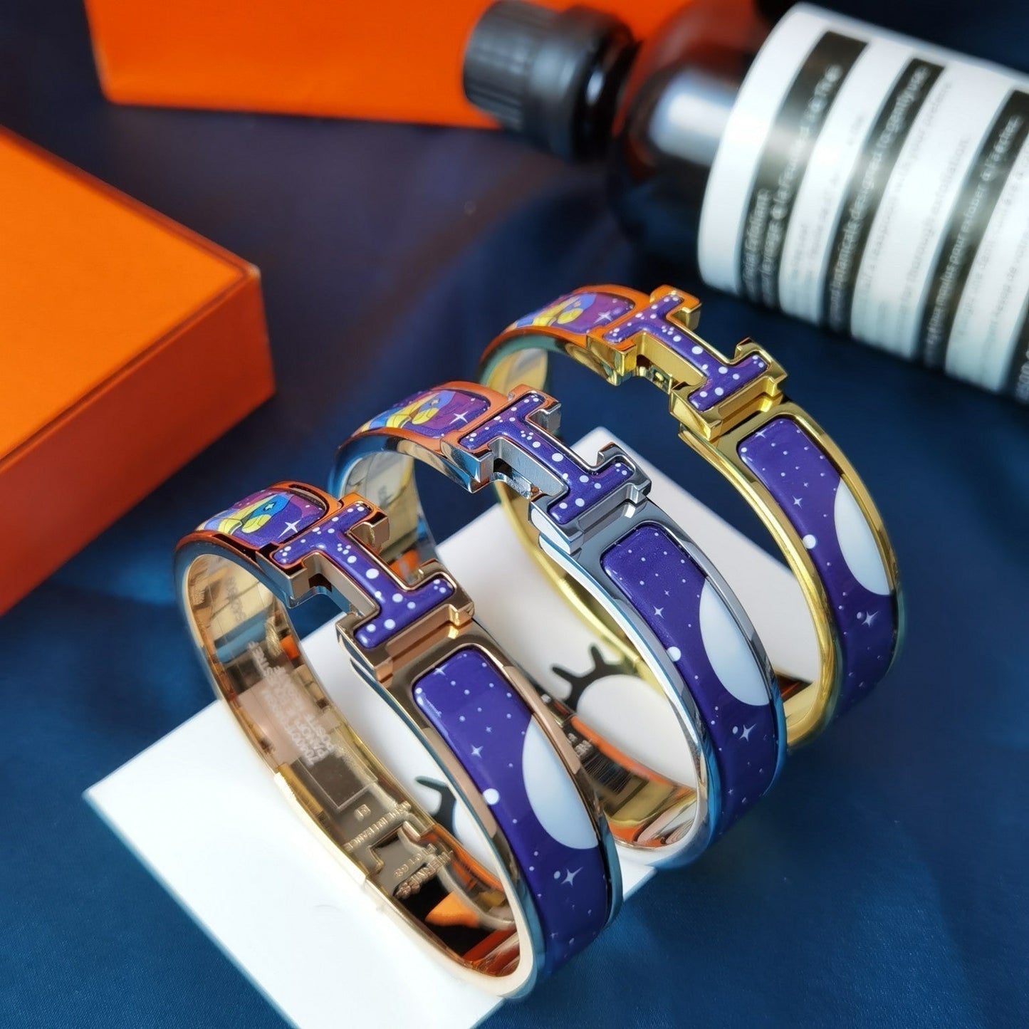 [AuraEcho Jewelry]H STAR AND MOON BRACELET 12MM