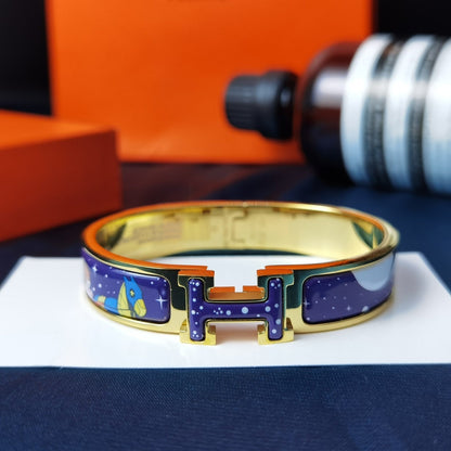 [AuraEcho Jewelry]H STAR AND MOON BRACELET 12MM