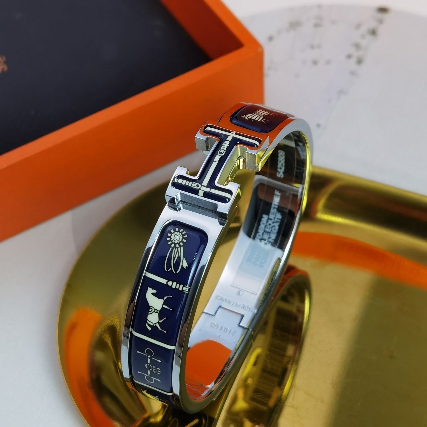 [AuraEcho Jewelry]H COUVERTURES DARK BLUE BRACELET