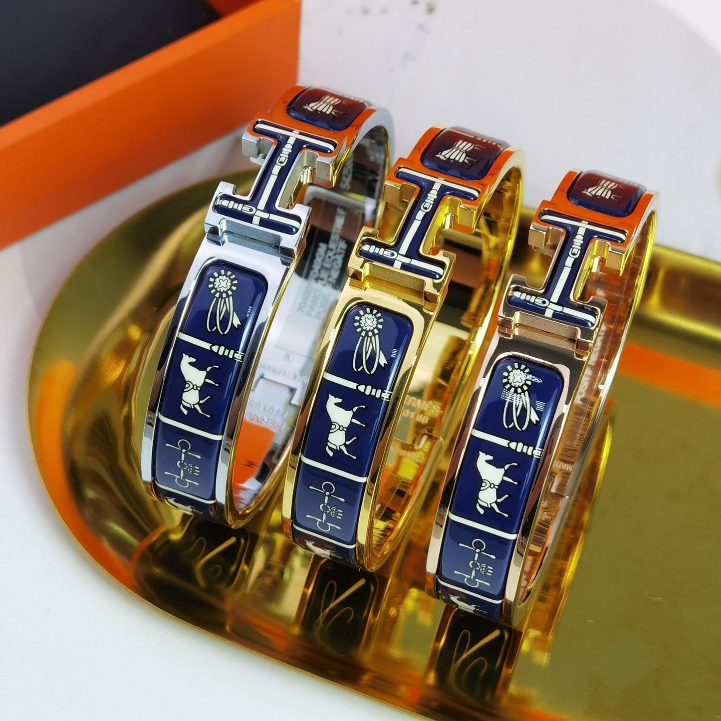 [AuraEcho Jewelry]H COUVERTURES DARK BLUE BRACELET