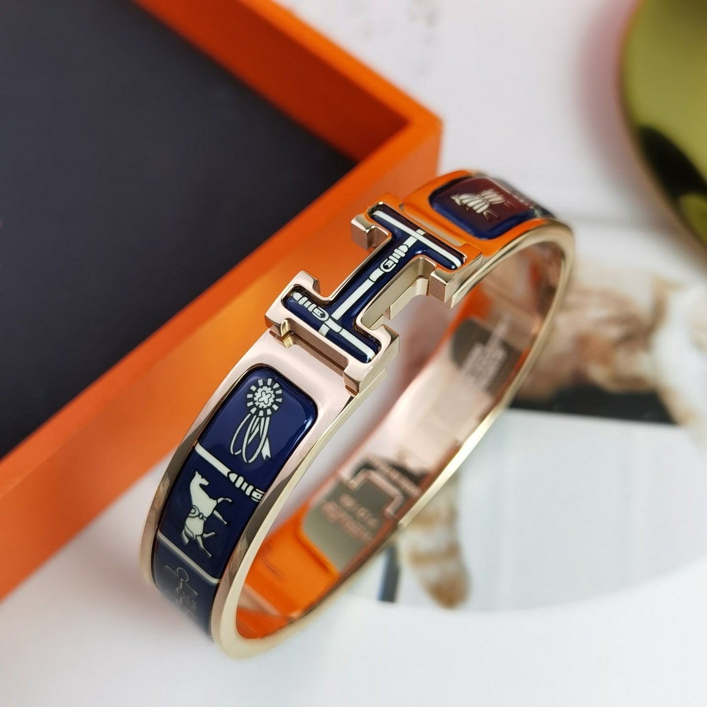 [AuraEcho Jewelry]H COUVERTURES DARK BLUE BRACELET