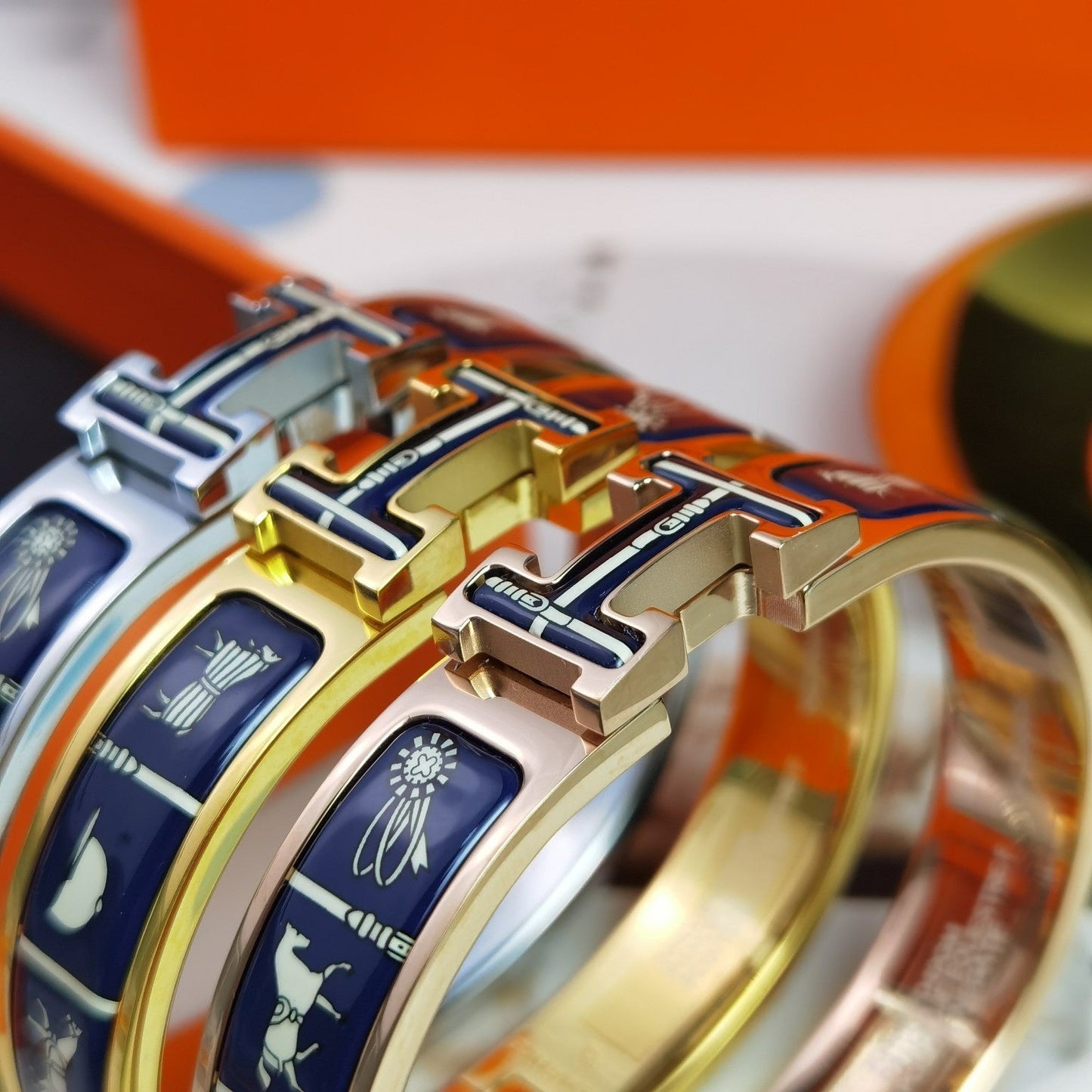 [AuraEcho Jewelry]H COUVERTURES DARK BLUE BRACELET