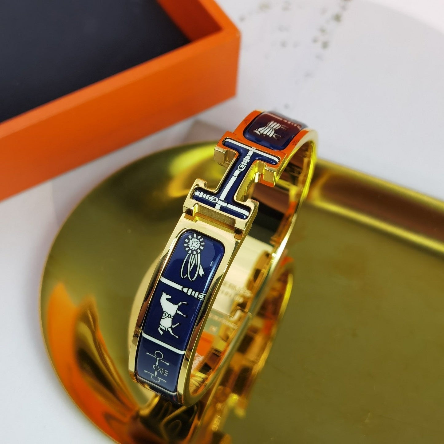 [AuraEcho Jewelry]H COUVERTURES DARK BLUE BRACELET