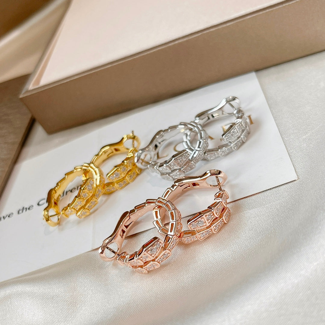 [AuraEcho Jewelry]SERPENTI EARRINGS DIAMOND