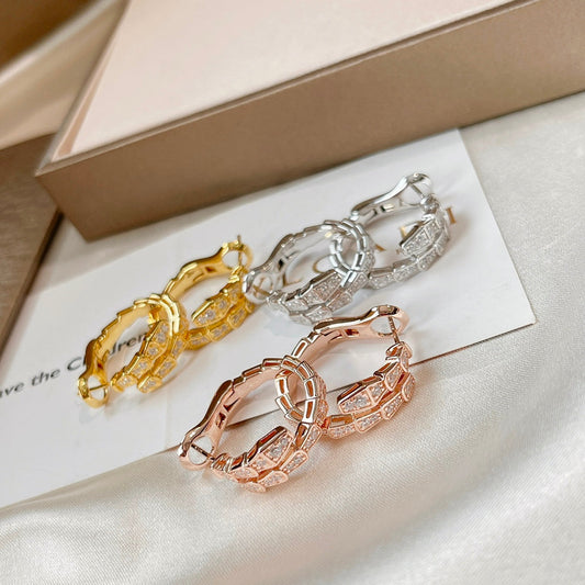 [AuraEcho Jewelry]SERPENTI EARRINGS DIAMOND