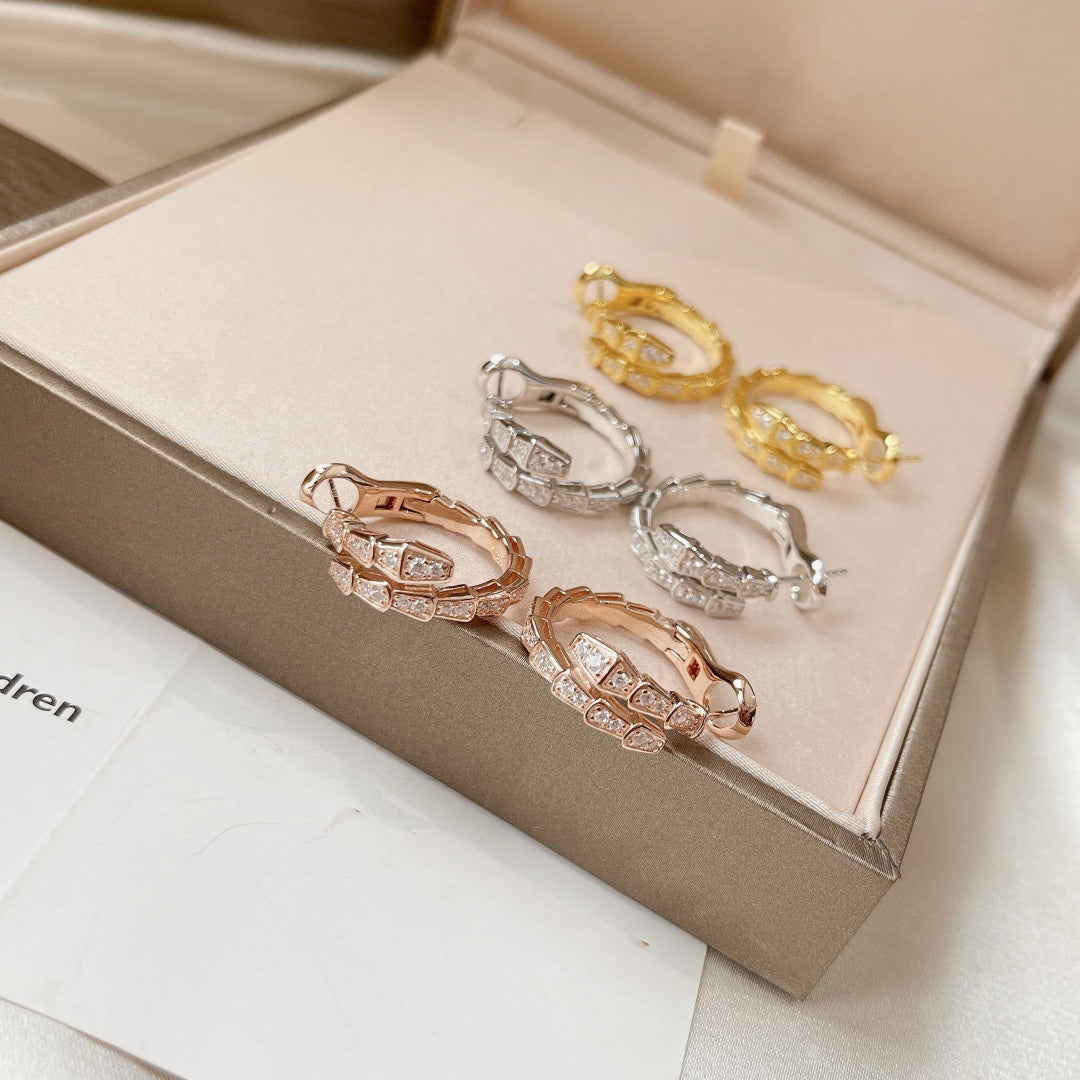 [AuraEcho Jewelry]SERPENTI EARRINGS DIAMOND