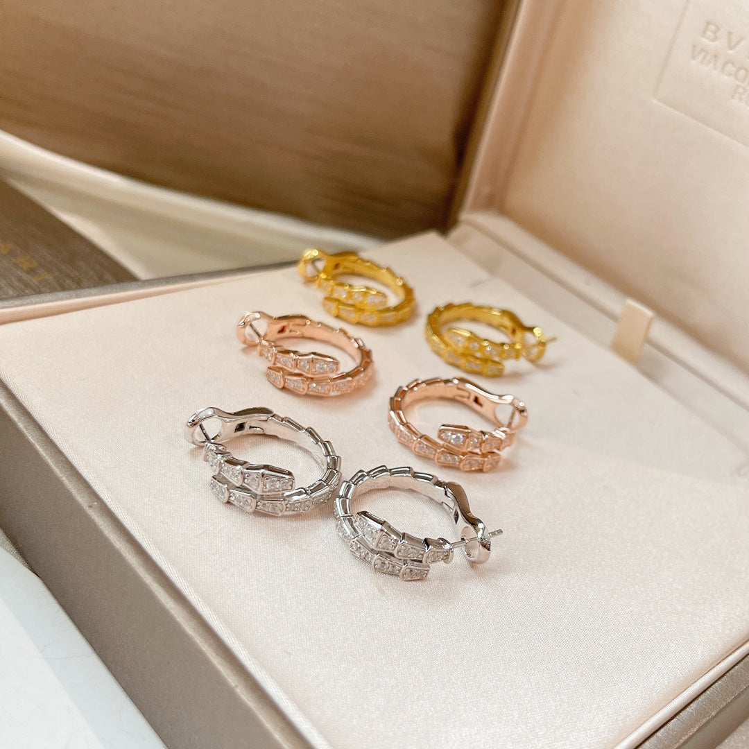 [AuraEcho Jewelry]SERPENTI EARRINGS DIAMOND