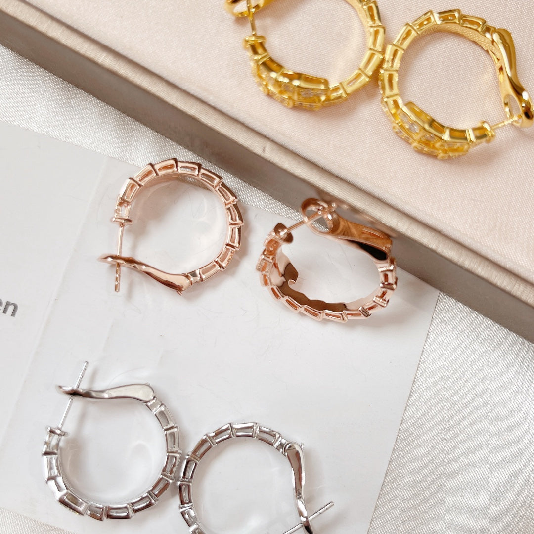 [AuraEcho Jewelry]SERPENTI EARRINGS DIAMOND