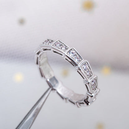 [AuraEcho Jewelry]SERPENTI RING SILVER DIAMOND PAVED 3MM