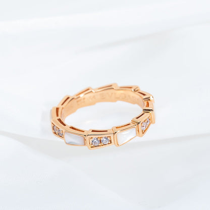 [AuraEcho Jewelry]SERPENTI RING PINK GOLD DIAMOND MOP 3MM