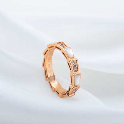 [AuraEcho Jewelry]SERPENTI RING PINK GOLD DIAMOND MOP 3MM