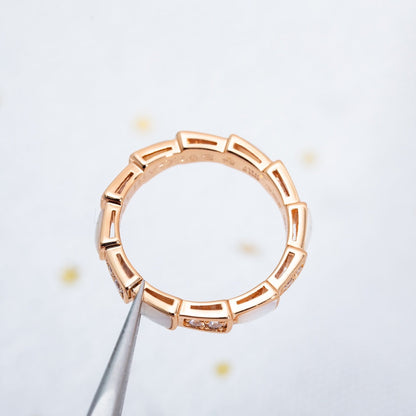 [AuraEcho Jewelry]SERPENTI RING PINK GOLD DIAMOND MOP 3MM