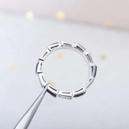 [AuraEcho Jewelry]SERPENTI RING SILVER  DIAMOND BLACK MOP 3MM