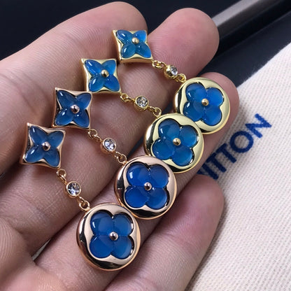 [AuraEcho Jewelry]STAR AND SUN AGATE DIAMOND EARRINGS