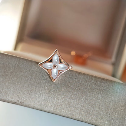 [AuraEcho Jewelry]STAR MOP PINK GOLD EARRINGS
