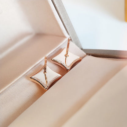 [AuraEcho Jewelry]STAR MOP PINK GOLD EARRINGS