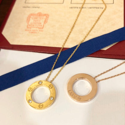 [AuraEcho Jewelry]LOVE NECKLACE 16MM 3 DIAMONDS