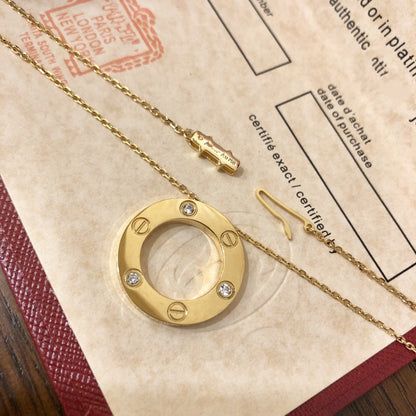 [AuraEcho Jewelry]LOVE NECKLACE 16MM 3 DIAMONDS