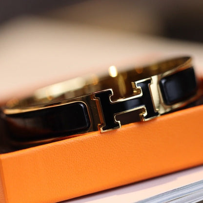 [AuraEcho Jewelry]H BRACELET 12MM GOLD