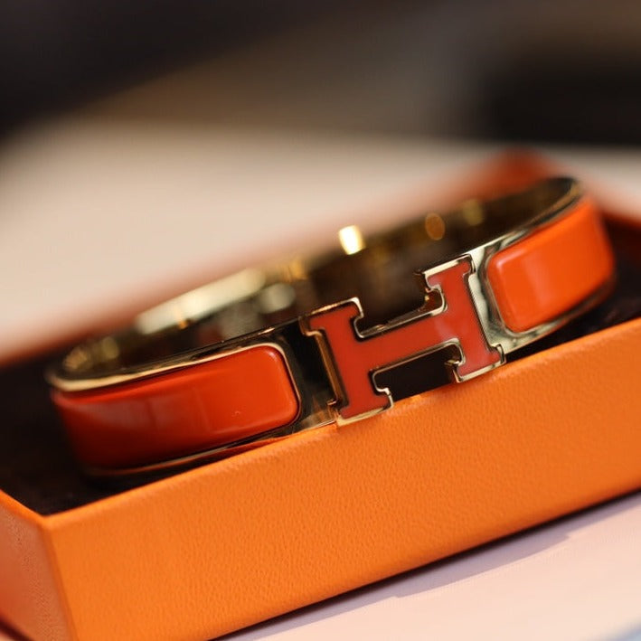 [AuraEcho Jewelry]H BRACELET 12MM GOLD