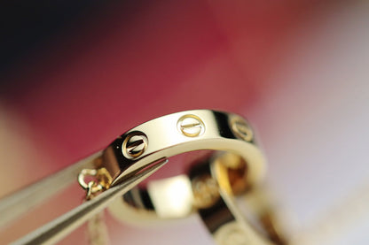 [AuraEcho Jewelry]LOVE NECKLACE DOUBLE RING GOLD