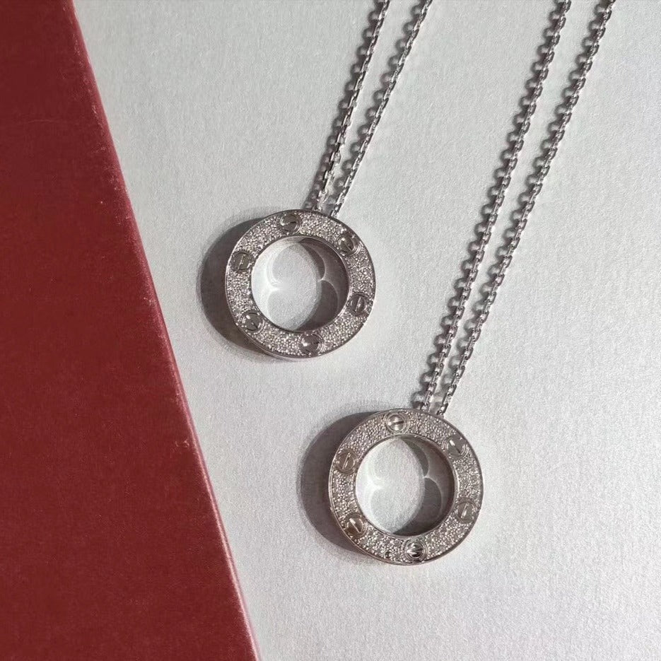 [AuraEcho Jewelry]LOVE NECKLACE ADJUSTABLE SILVER