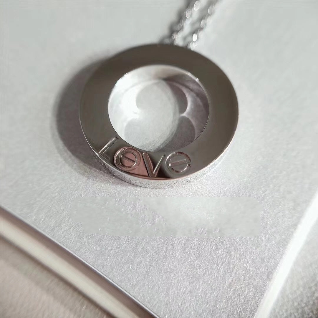 [AuraEcho Jewelry]LOVE NECKLACE ADJUSTABLE SILVER