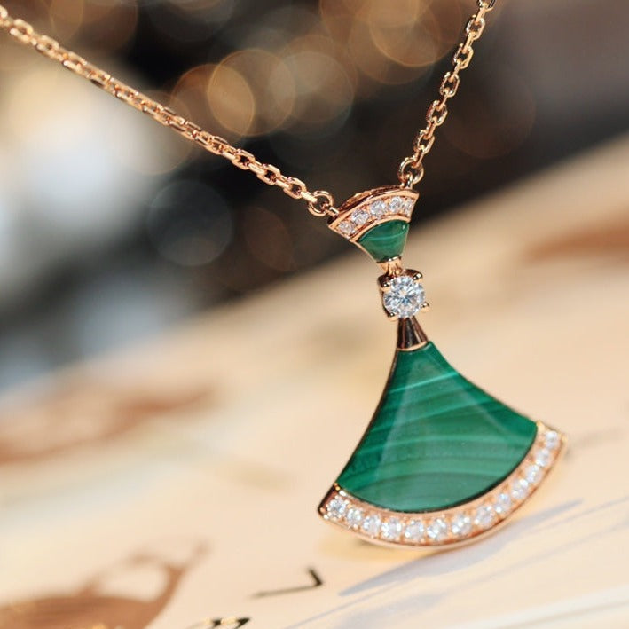 [AuraEcho Jewelry]DREAM NECKLACE MALACHITE DIAMOND