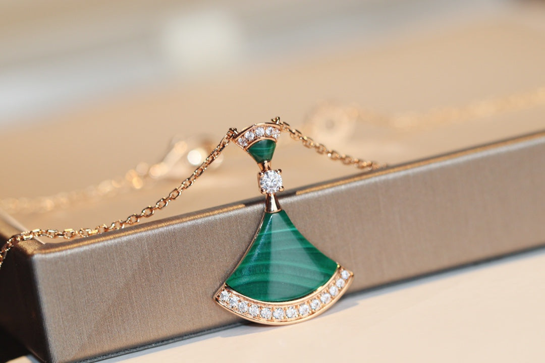 [AuraEcho Jewelry]DREAM NECKLACE MALACHITE DIAMOND