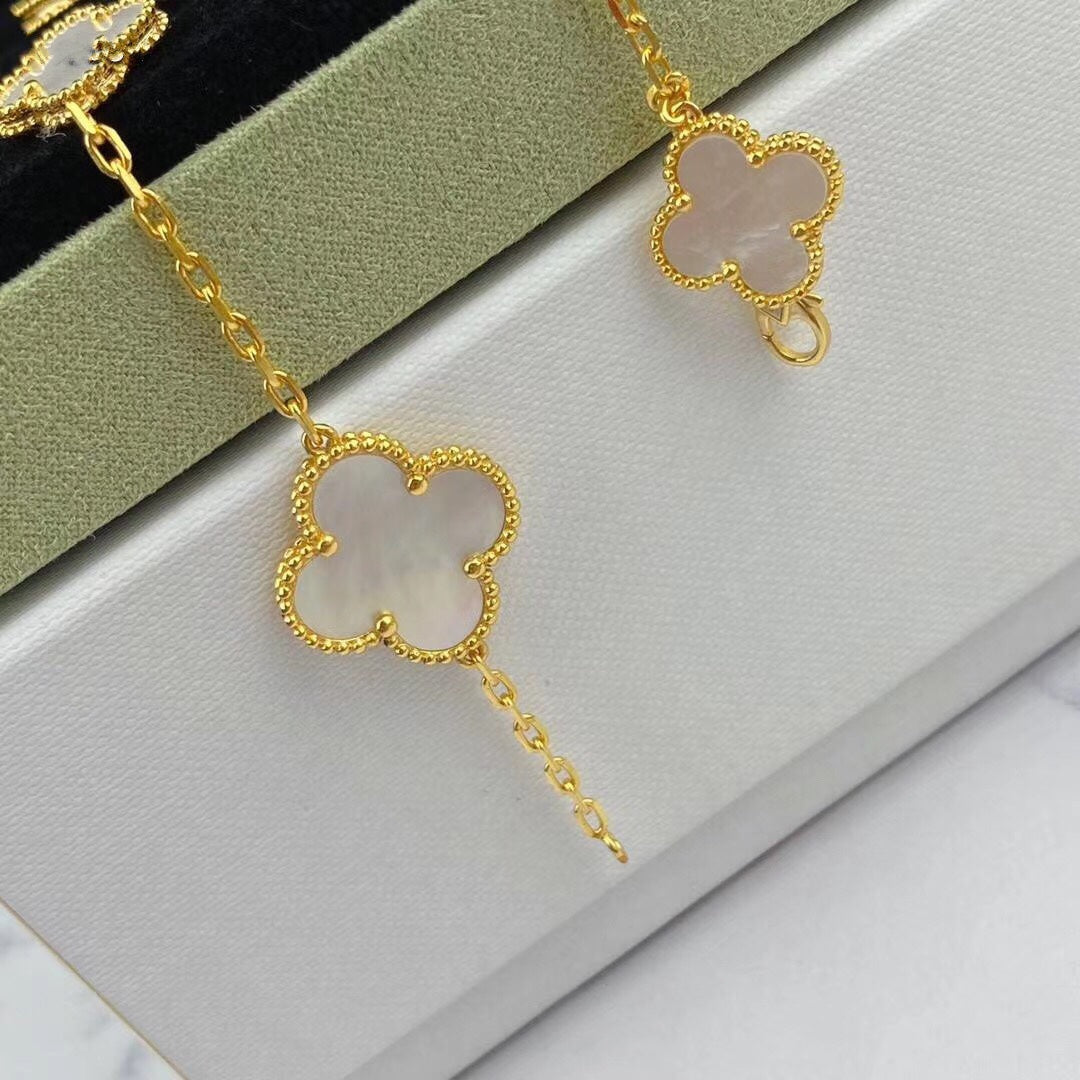 [AuraEcho Jewelry]MAGIC CLOVER MOP GOLD BRACELET 5 MOTIFS