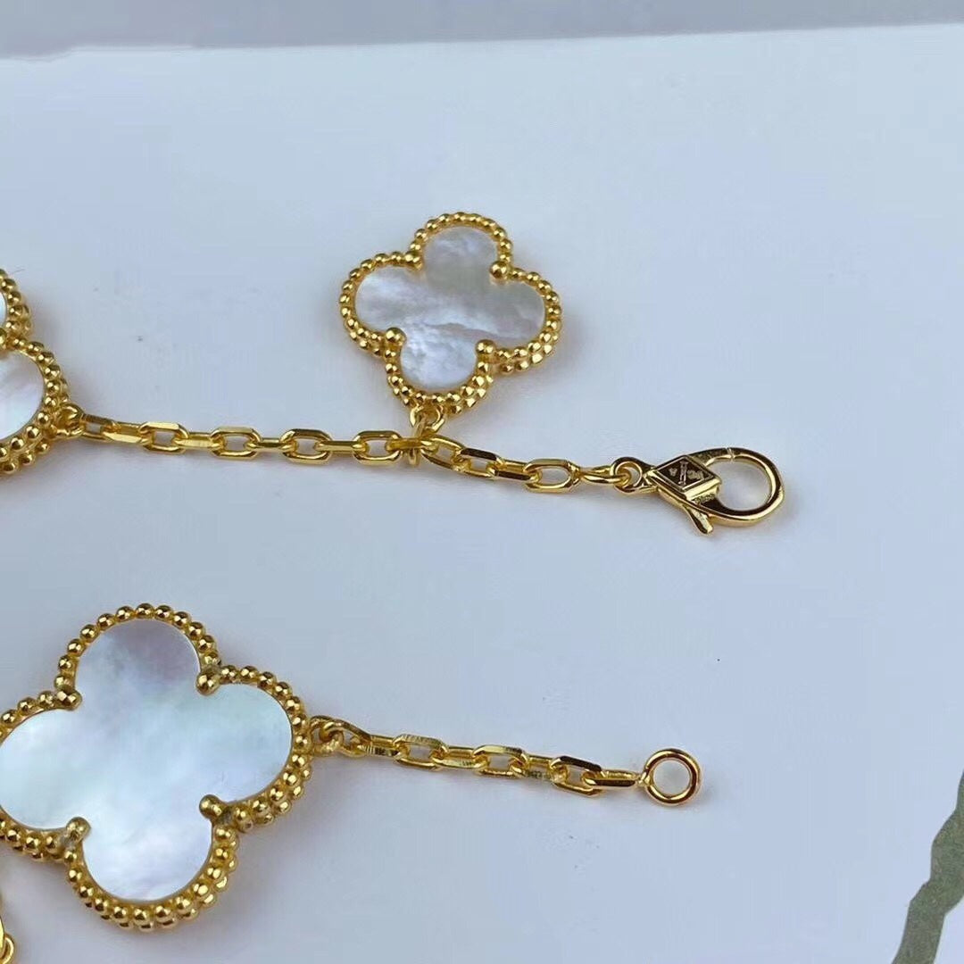 [AuraEcho Jewelry]MAGIC CLOVER MOP GOLD BRACELET 5 MOTIFS