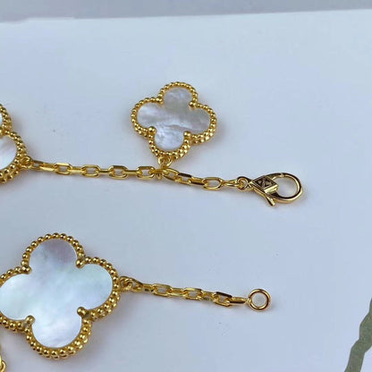 [AuraEcho Jewelry]MAGIC CLOVER MOP GOLD BRACELET 5 MOTIFS