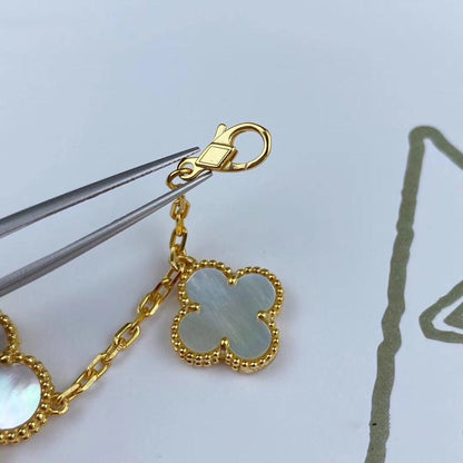 [AuraEcho Jewelry]MAGIC CLOVER MOP GOLD BRACELET 5 MOTIFS