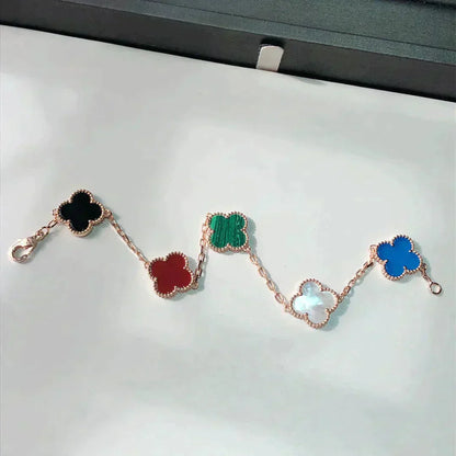 [AuraEcho Jewelry]CLOVER 5 MOTIFS MULTICOLOR  BRACELET