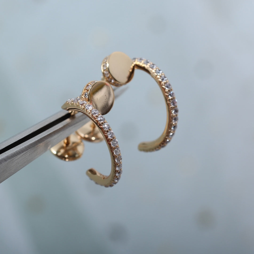 [AuraEcho Jewelry]JUSTE EARRINGS 12.75MM PINK GOLD DIAMOND