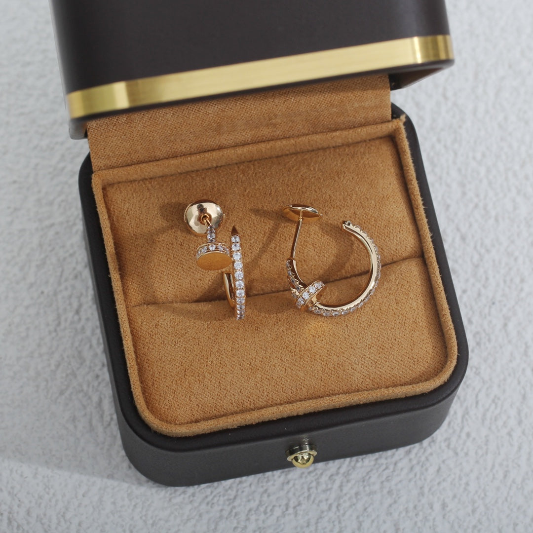 [AuraEcho Jewelry]JUSTE EARRINGS 12.75MM PINK GOLD DIAMOND