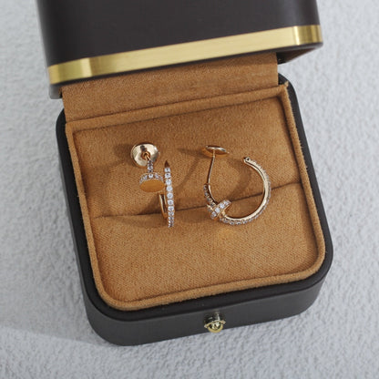 [AuraEcho Jewelry]JUSTE EARRINGS 12.75MM PINK GOLD DIAMOND