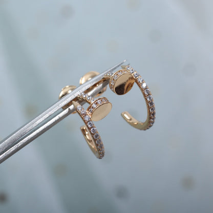 [AuraEcho Jewelry]JUSTE EARRINGS 12.75MM PINK GOLD DIAMOND