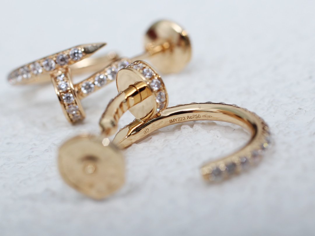 [AuraEcho Jewelry]JUSTE EARRINGS 12.75MM PINK GOLD DIAMOND