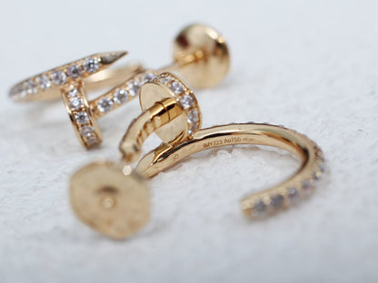 [AuraEcho Jewelry]JUSTE EARRINGS 12.75MM PINK GOLD DIAMOND