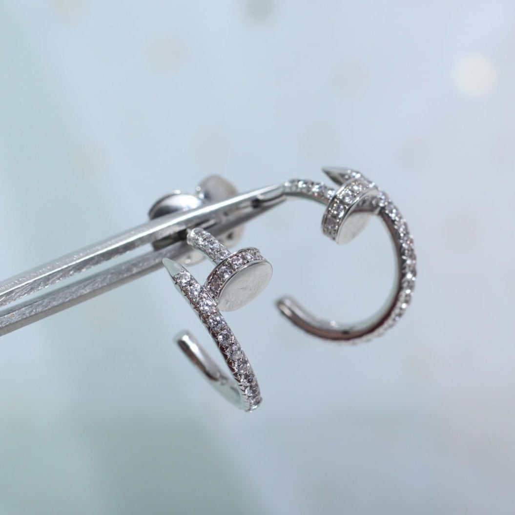 [AuraEcho Jewelry]JUSTE EARRINGS 12.75MM SILVER DIAMOND