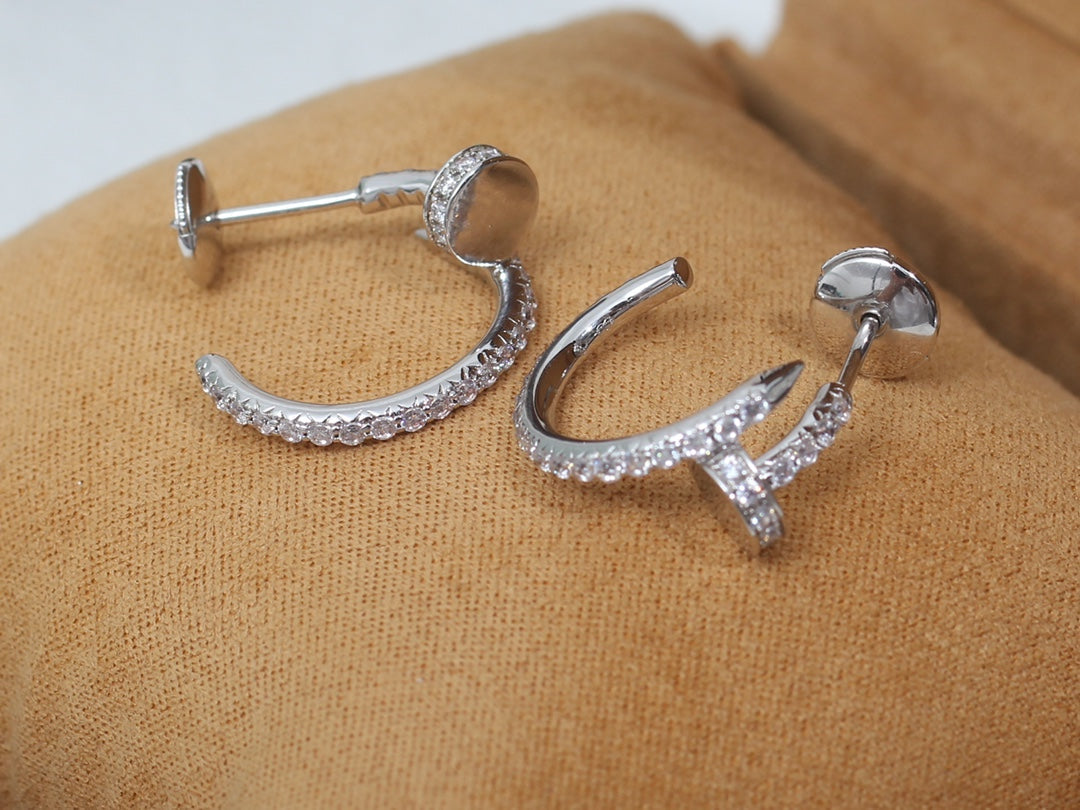 [AuraEcho Jewelry]JUSTE EARRINGS 12.75MM SILVER DIAMOND