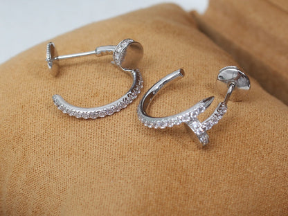[AuraEcho Jewelry]JUSTE EARRINGS 12.75MM SILVER DIAMOND