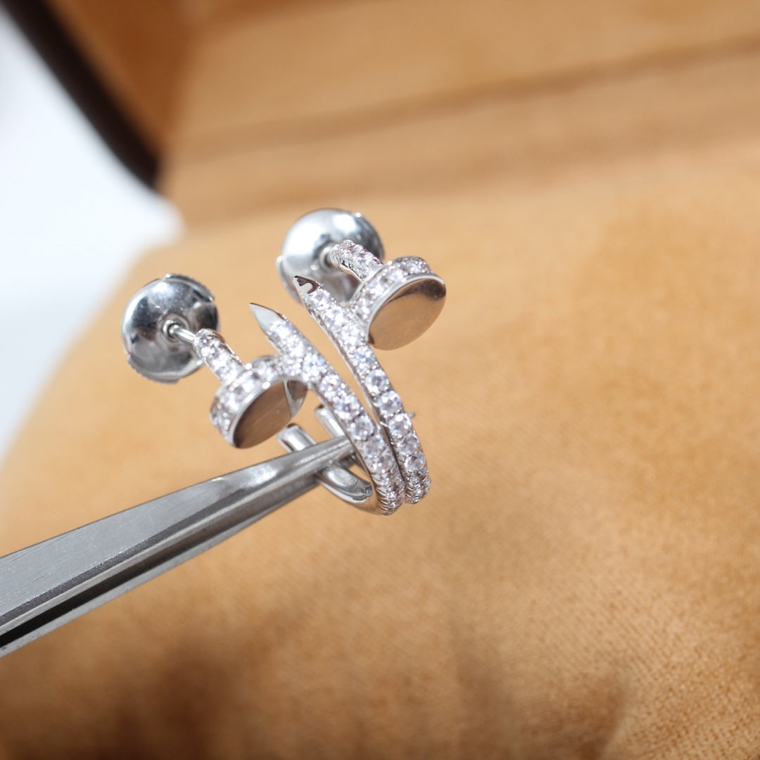[AuraEcho Jewelry]JUSTE EARRINGS 12.75MM SILVER DIAMOND