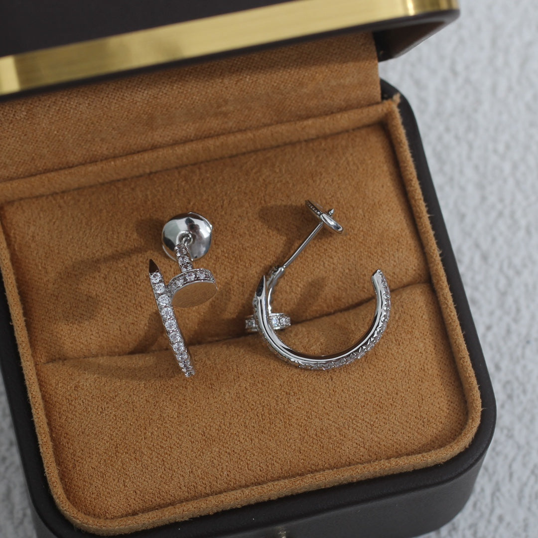 [AuraEcho Jewelry]JUSTE EARRINGS 12.75MM SILVER DIAMOND