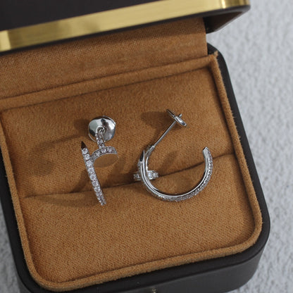[AuraEcho Jewelry]JUSTE EARRINGS 12.75MM SILVER DIAMOND